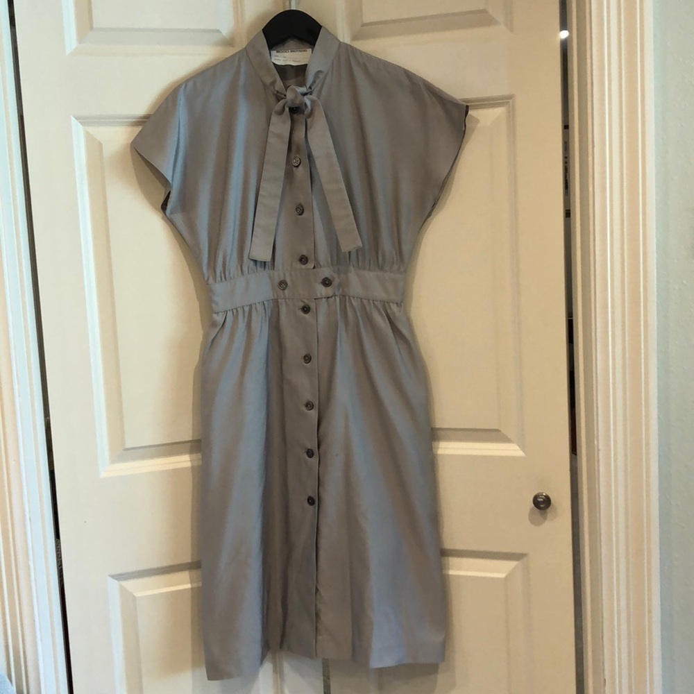 Silver gray short sleeve Brooks Brothers dress